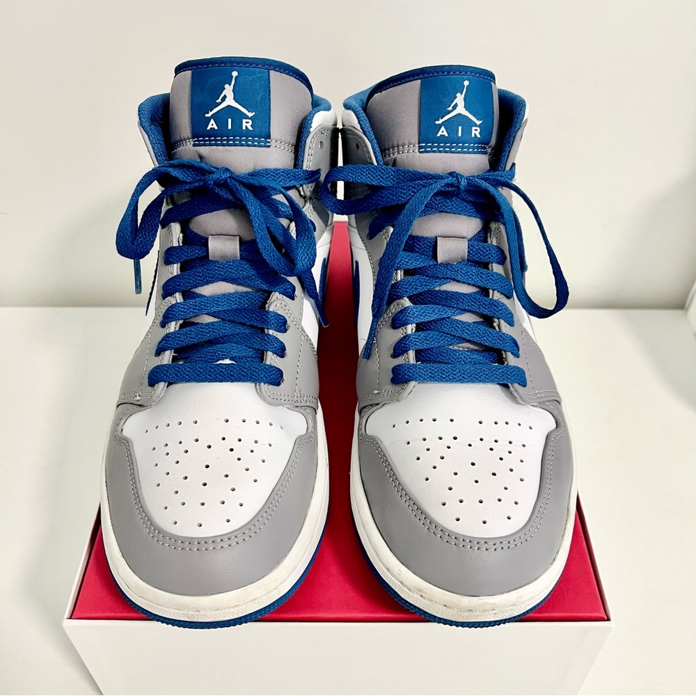 Air Jordan Blue and Gray High-Top Sneakers